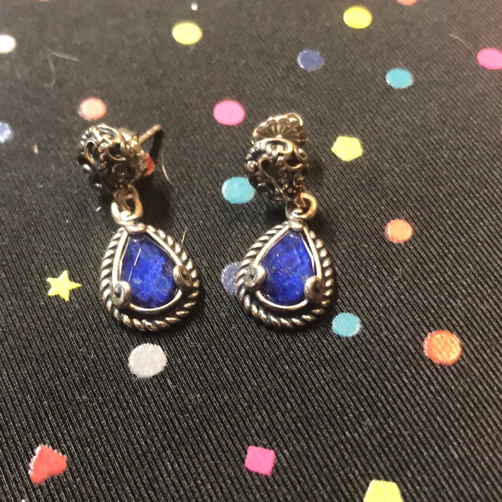 Lapis and sterling silver earrings